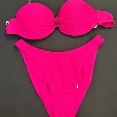 Pinkes Chevron Bikini-Set