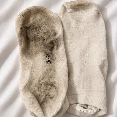🧦 Weiße Sneaker-Socken – 1 Tag beim Wandern getragen – Gr. 37–38