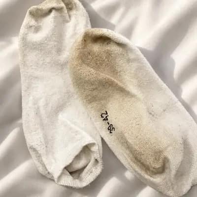 🧦 Weiße Sneaker-Socken – 2 Tage getragen beim Wandern – Gr. 37–38