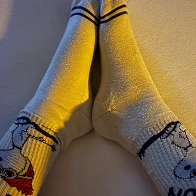 Weiße Socken Motiv