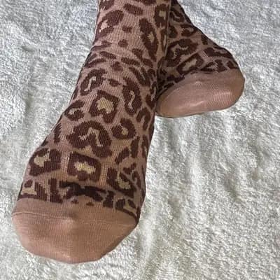 Beige-Braune Leoparden-Socken Gr. 35 💕 Weich & frech
