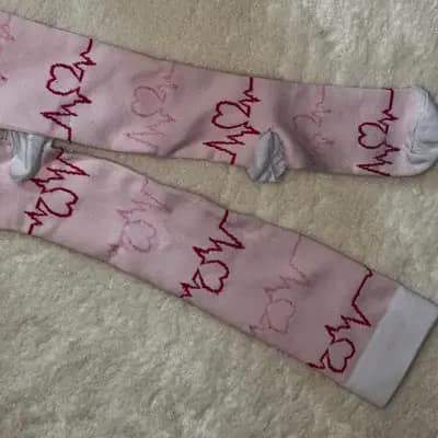 Soft Pink Heartbeat Socks