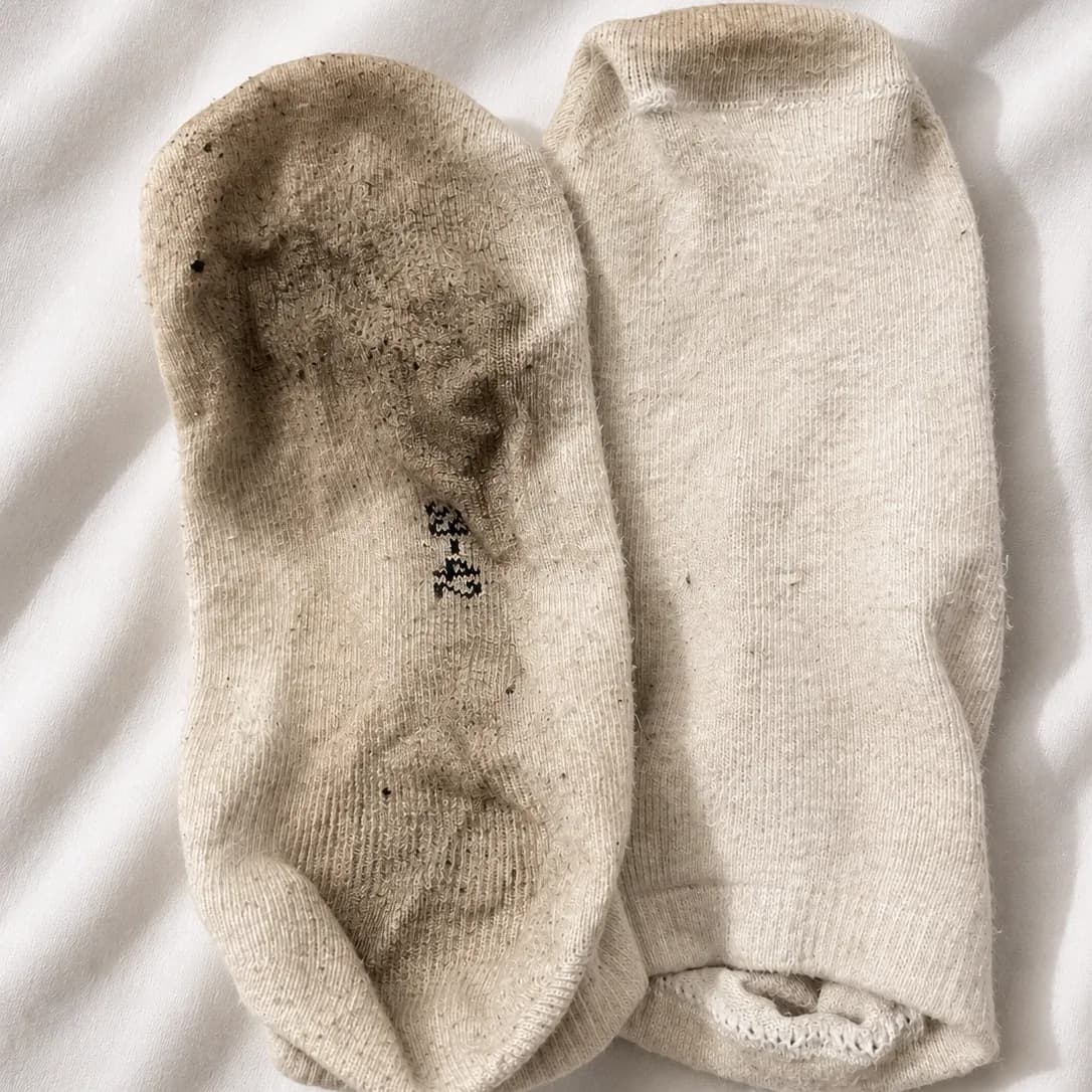 🧦 Weiße Sneaker-Socken – 1 Tag beim Wandern getragen – Gr. 37–38