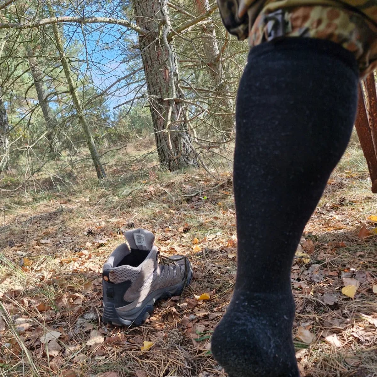 Getragene lange Socken in Schwarz, Größe 40/41