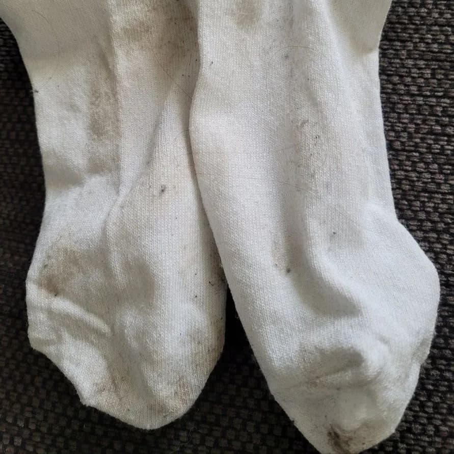 weiße süß getragene socken