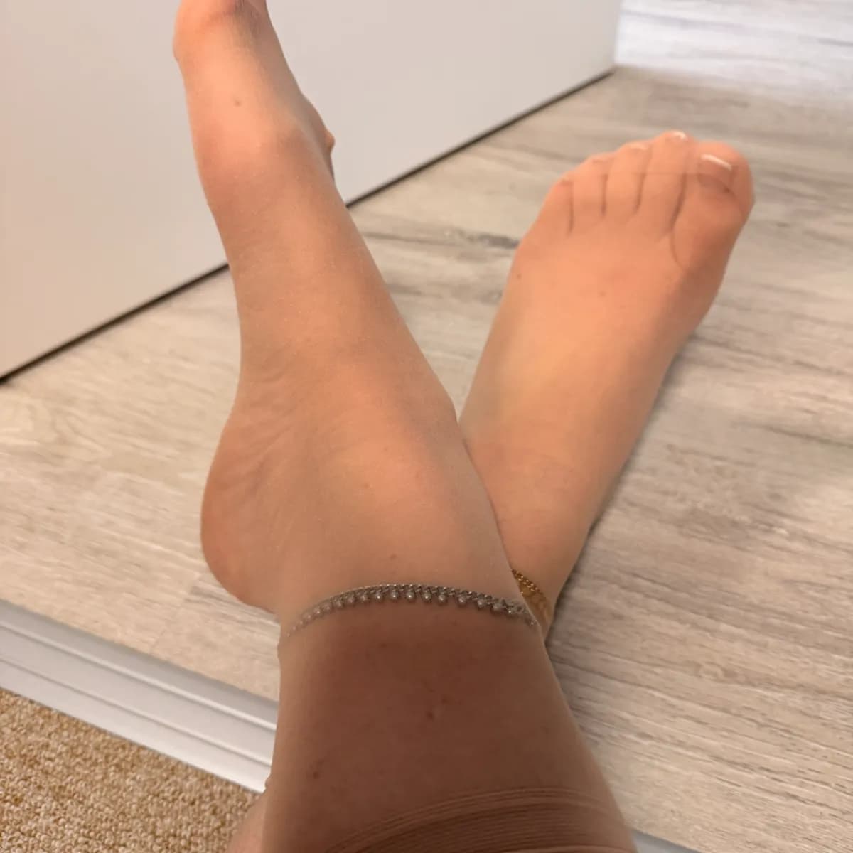 Beige Feinstrümpfe