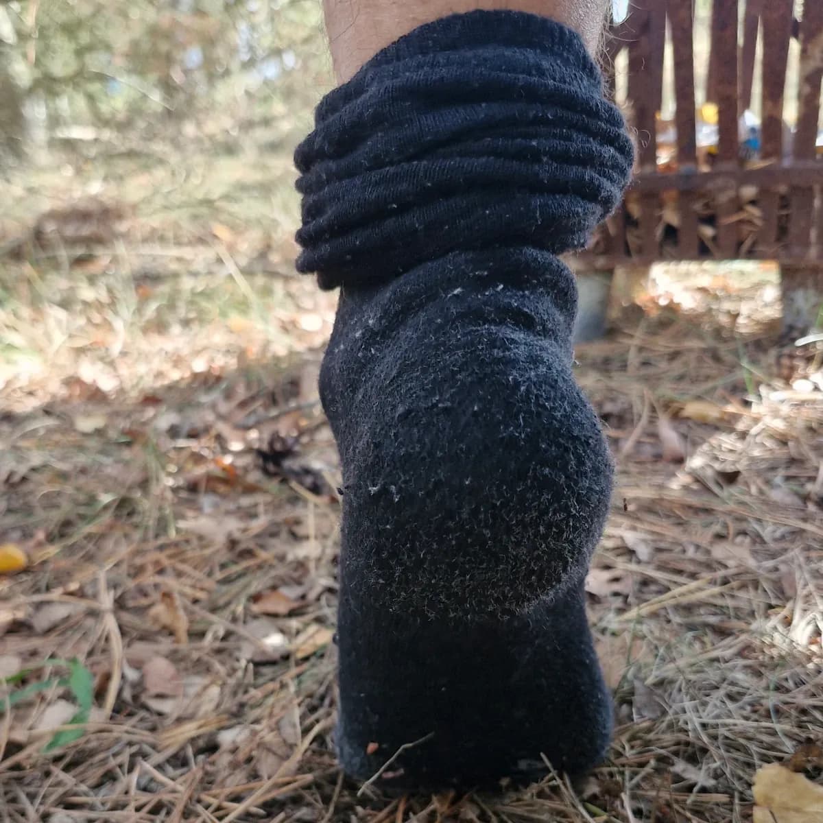 Getragene lange Socken in Schwarz, Größe 40/41