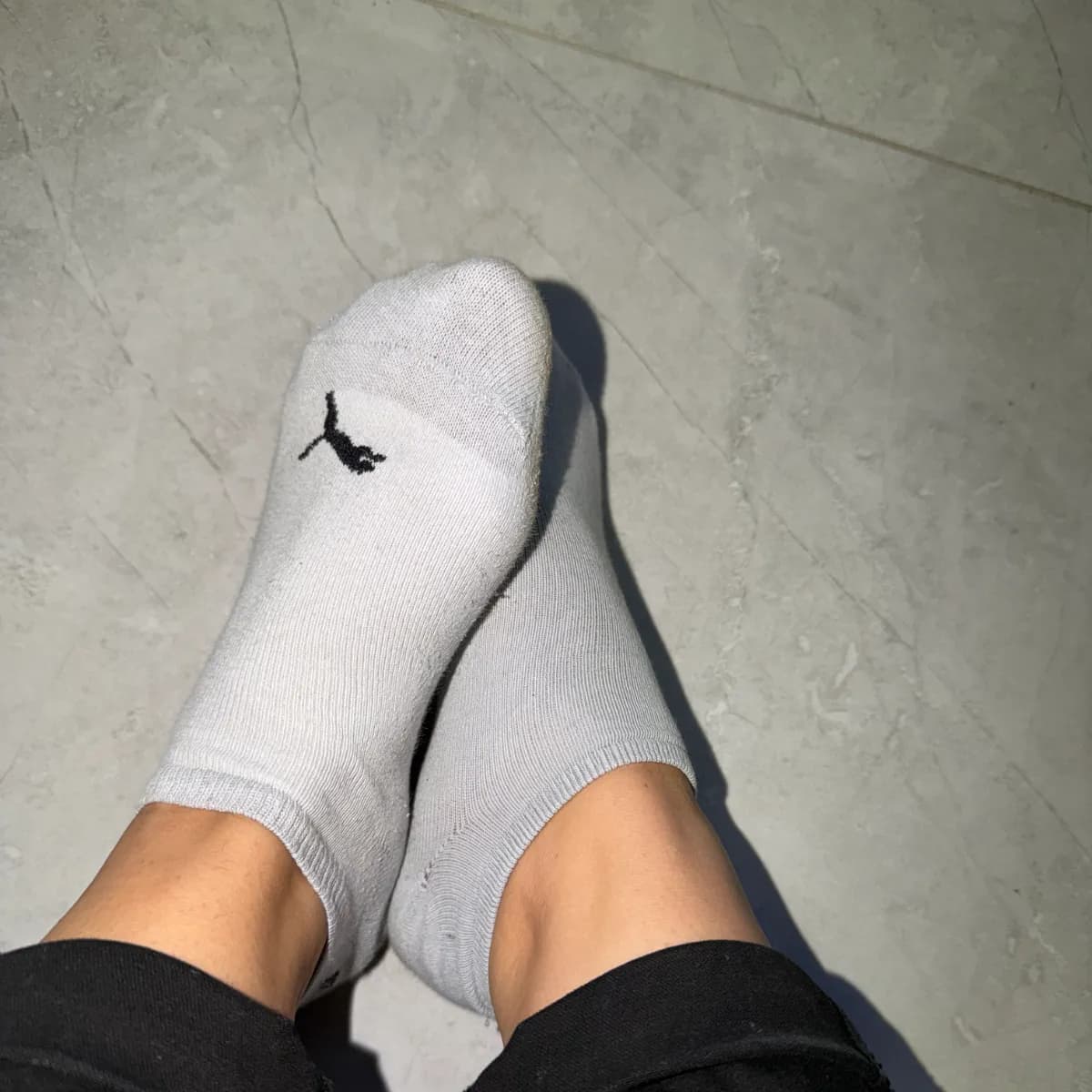 Weiße Sportsocken 38 getragene Socken