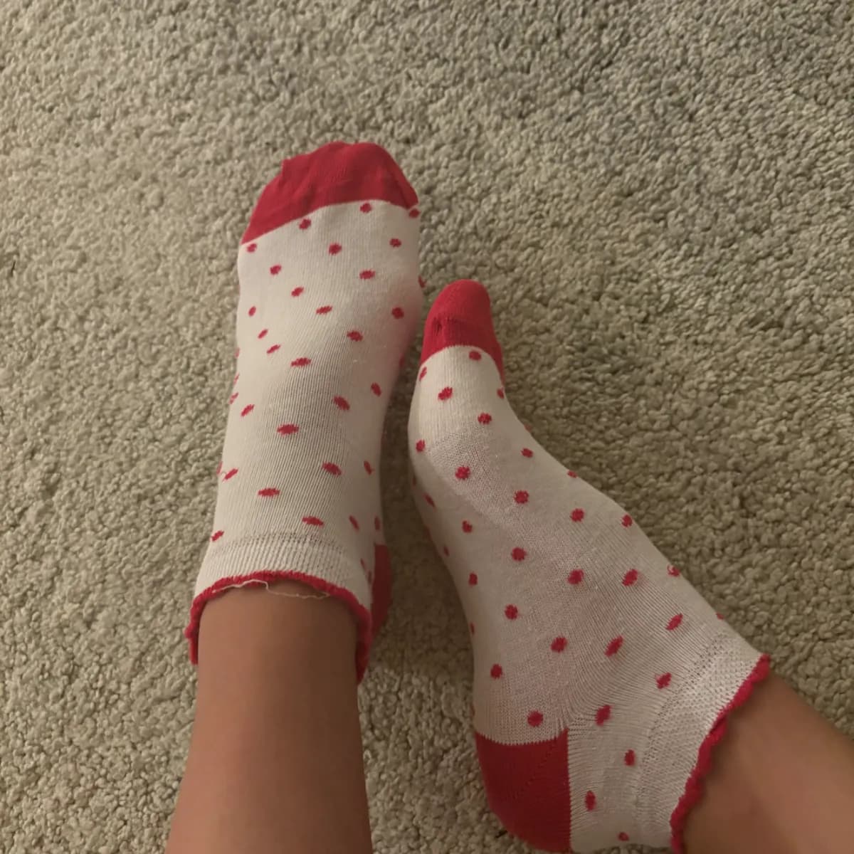 getragene Pünktchen Socken