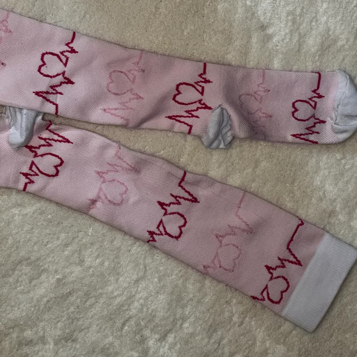 Soft Pink Heartbeat Socks